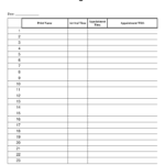 Patient Sign In Sheet Template | Eforms – Free Fillable Forms Inside Appointment Sheet Template Word