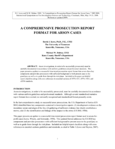 Pdf) A Comprehensive Prosecution Report Format For Arson Cases pertaining to Sample Fire Investigation Report Template
