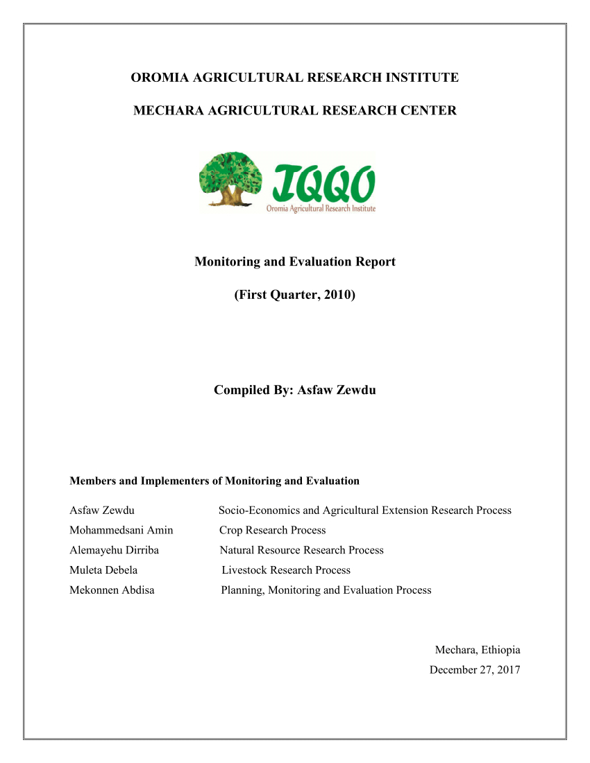 Pdf) Monitoring And Evaluation Report Within M&amp;e Report Template