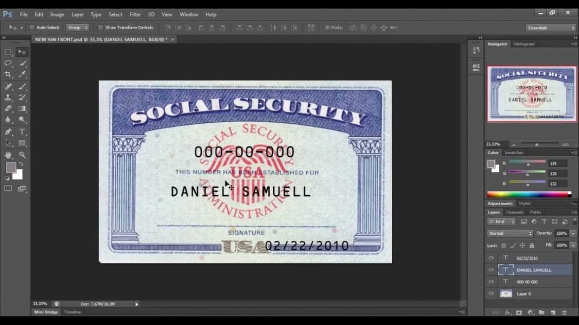 Pdf Social Security Card Template In Blank Social Security Card Template Download