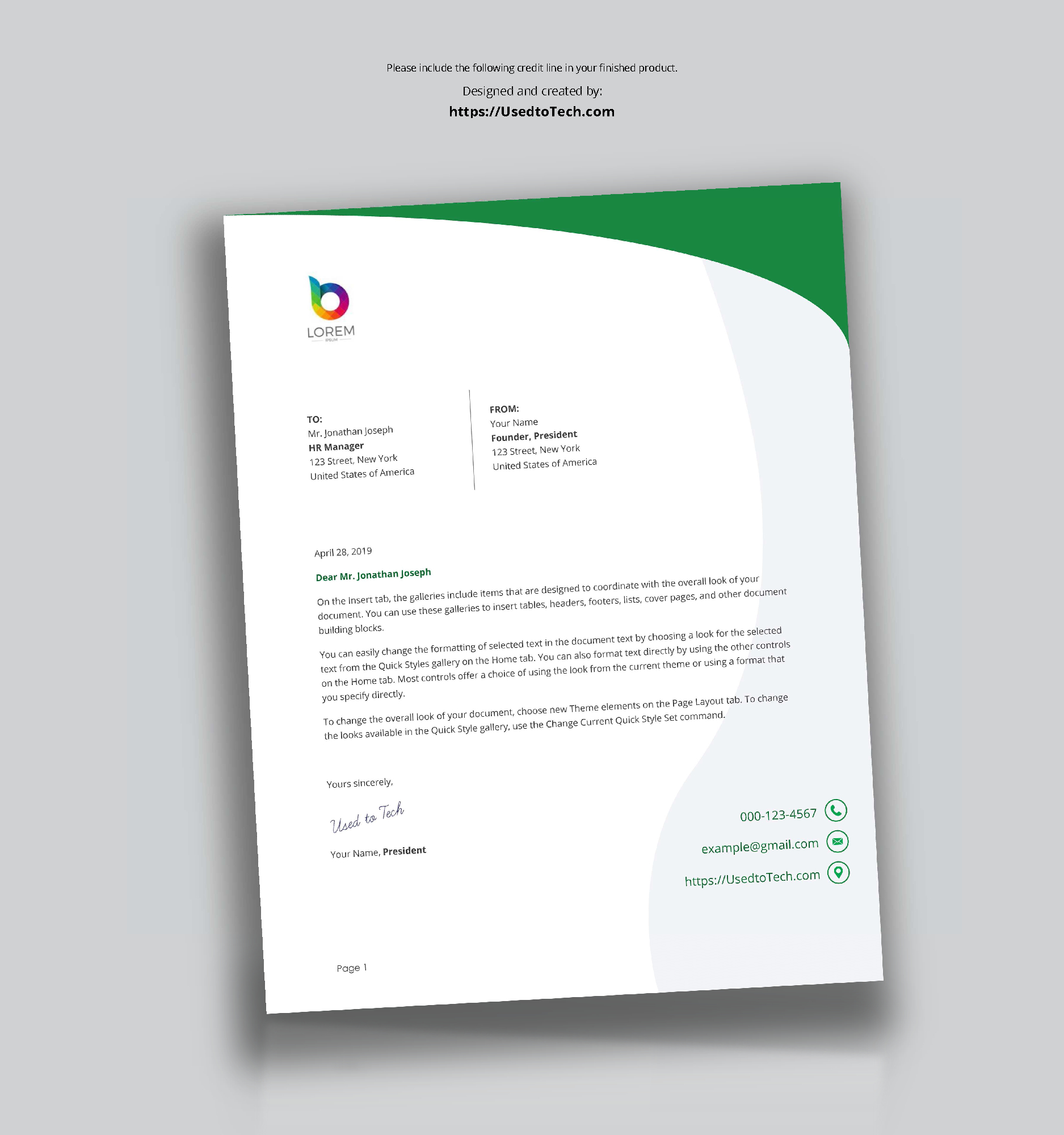 Perfect Letterhead Design In Word Free – Used To Tech Pertaining To Free Letterhead Templates For Microsoft Word