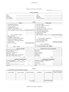 Personal Financial Statement Form - Fill Online, Printable pertaining to Blank Personal Financial Statement Template