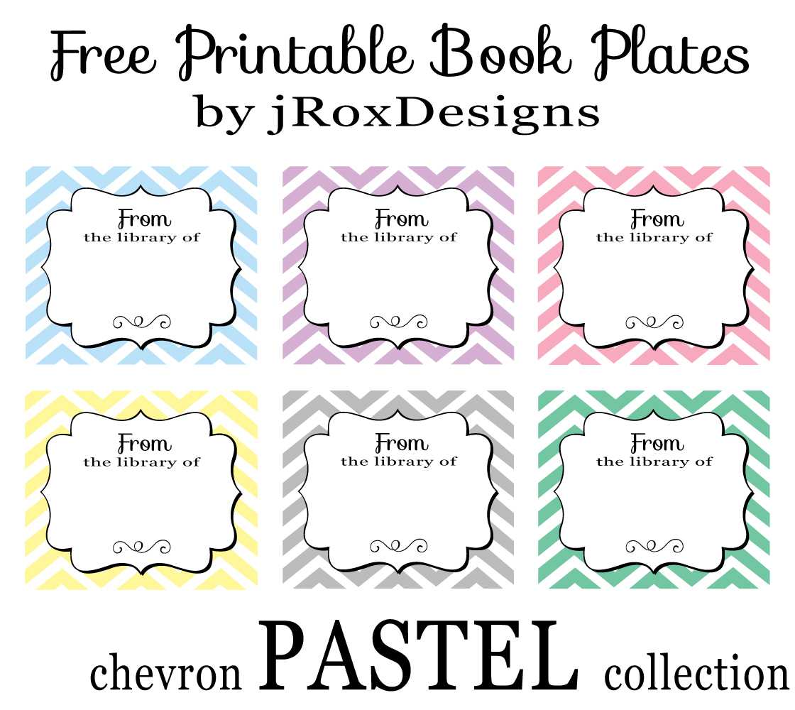 Personalized Your Library With Free Printable Chevron Book In Bookplate Templates For Word