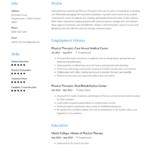 Physical Therapist Resume Templates 2020 (Free Download Inside History And Physical Template Word