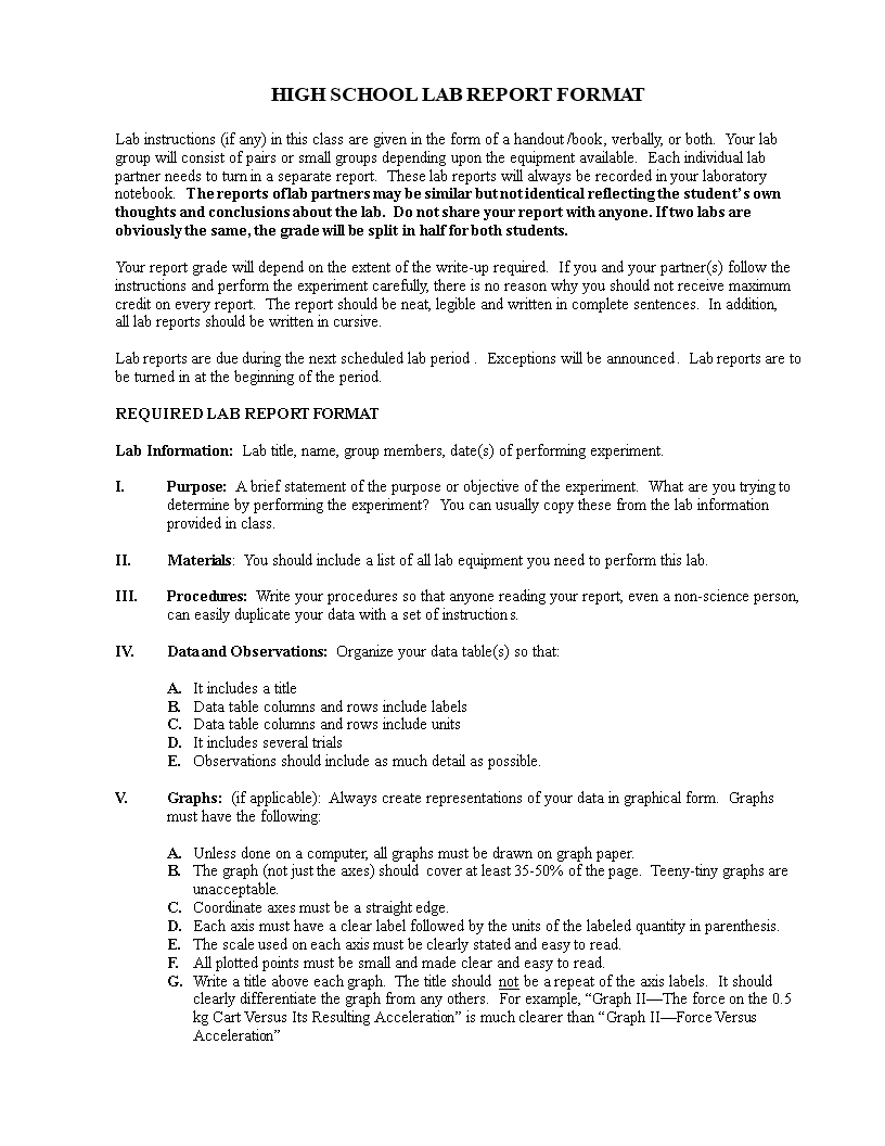 Physics Lab Report Format | Templates At For Formal Lab Report Template