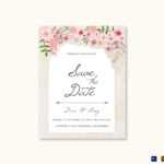 Pink Floral Save The Date Card Template With Save The Date Template Word