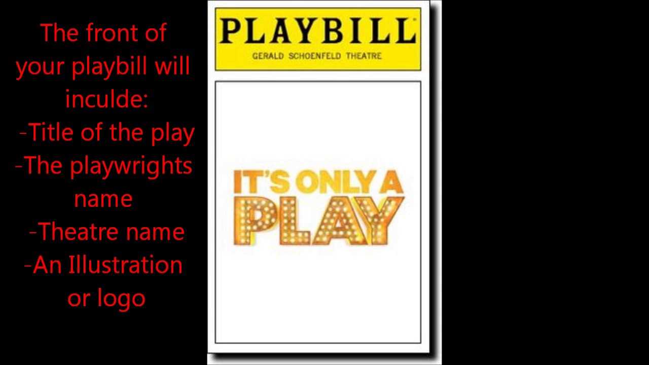 Playbill Project - Youtube Throughout Playbill Template Word