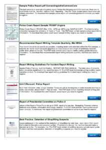 Police Shoplifting Report Writing Template Sample Pages 1 for Report Writing Template Free