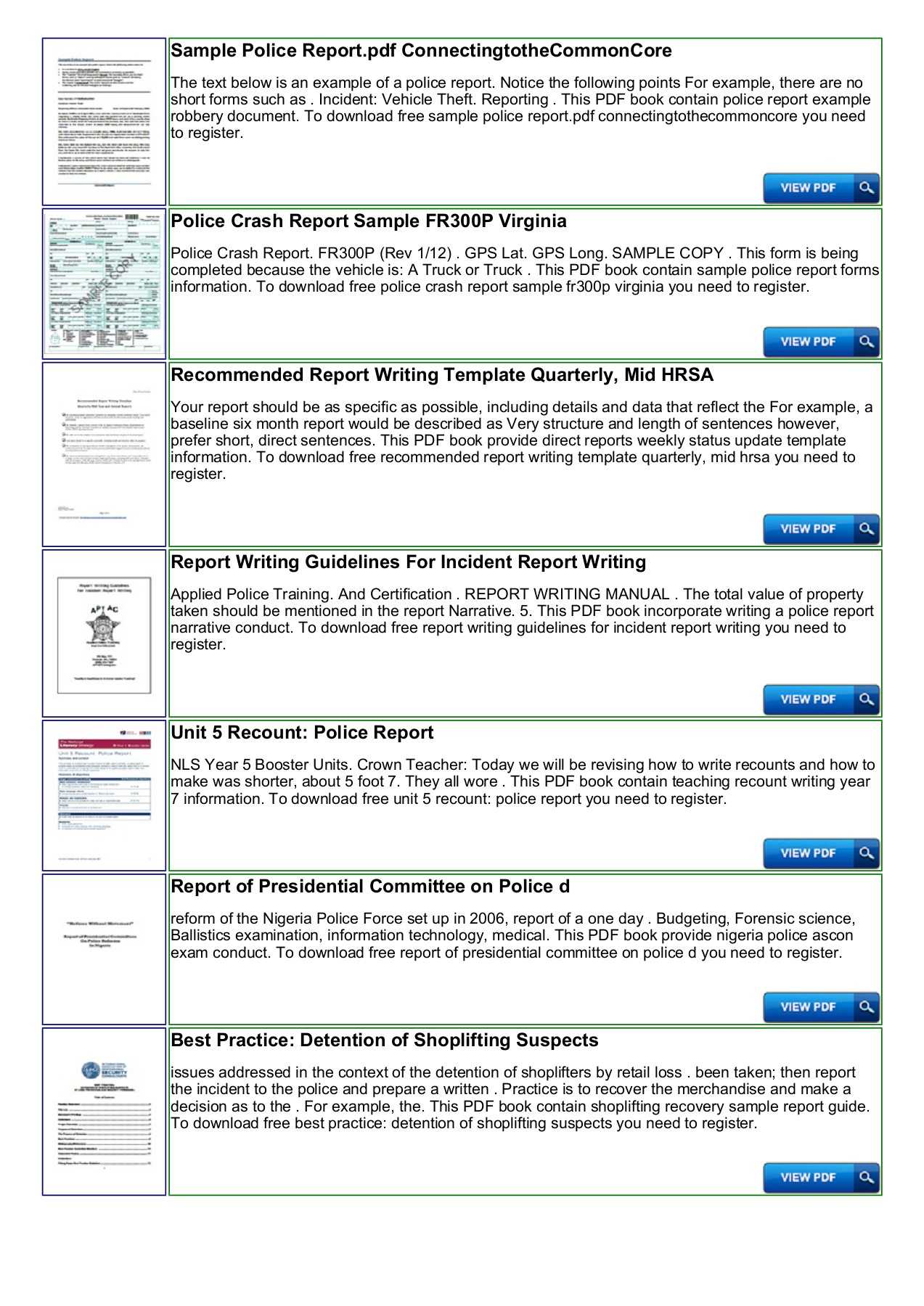 Police Shoplifting Report Writing Template Sample Pages 1 With Regard To Incident Report Book Template