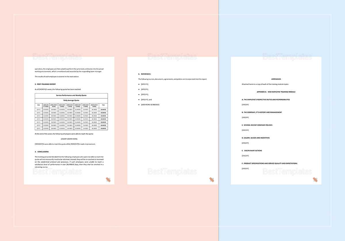 Post Training Report Template For After Training Report Template