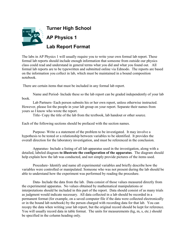 Pre Ap Physics Lab Report Format With Regard To Physics Lab Report Template