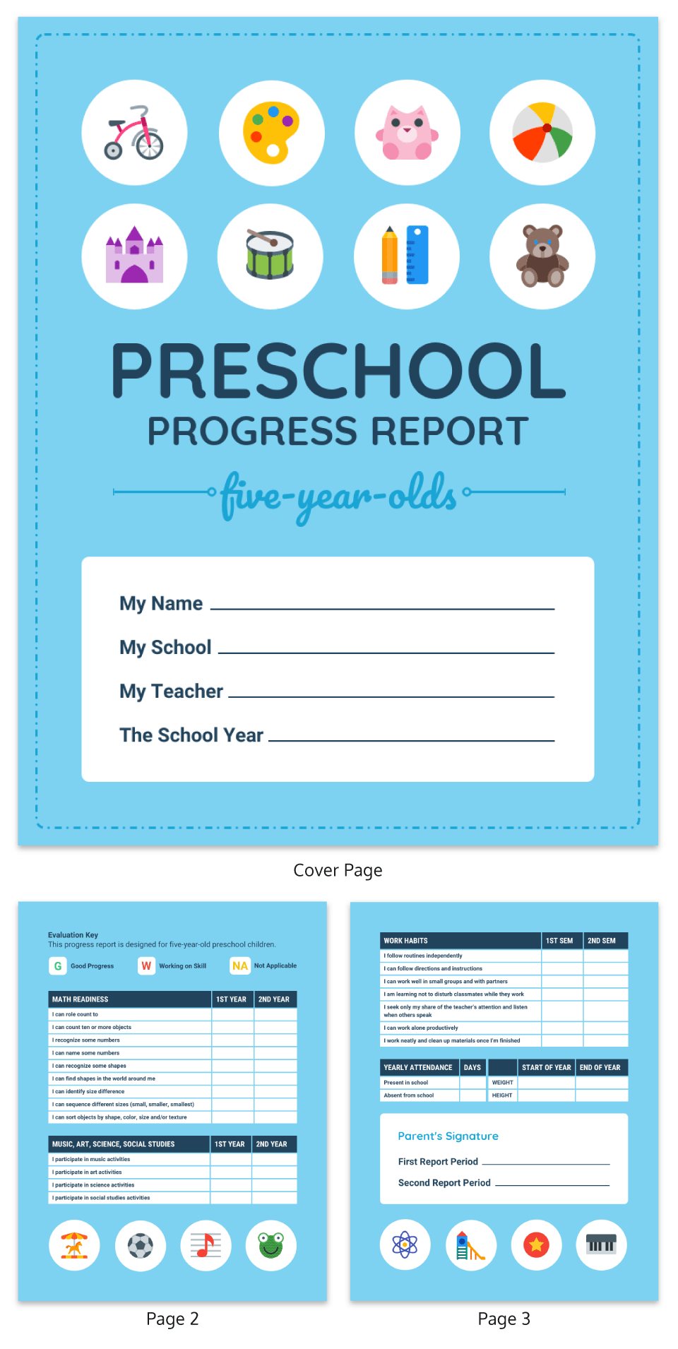 Pre K Progress Report Throughout Preschool Progress Report Template
