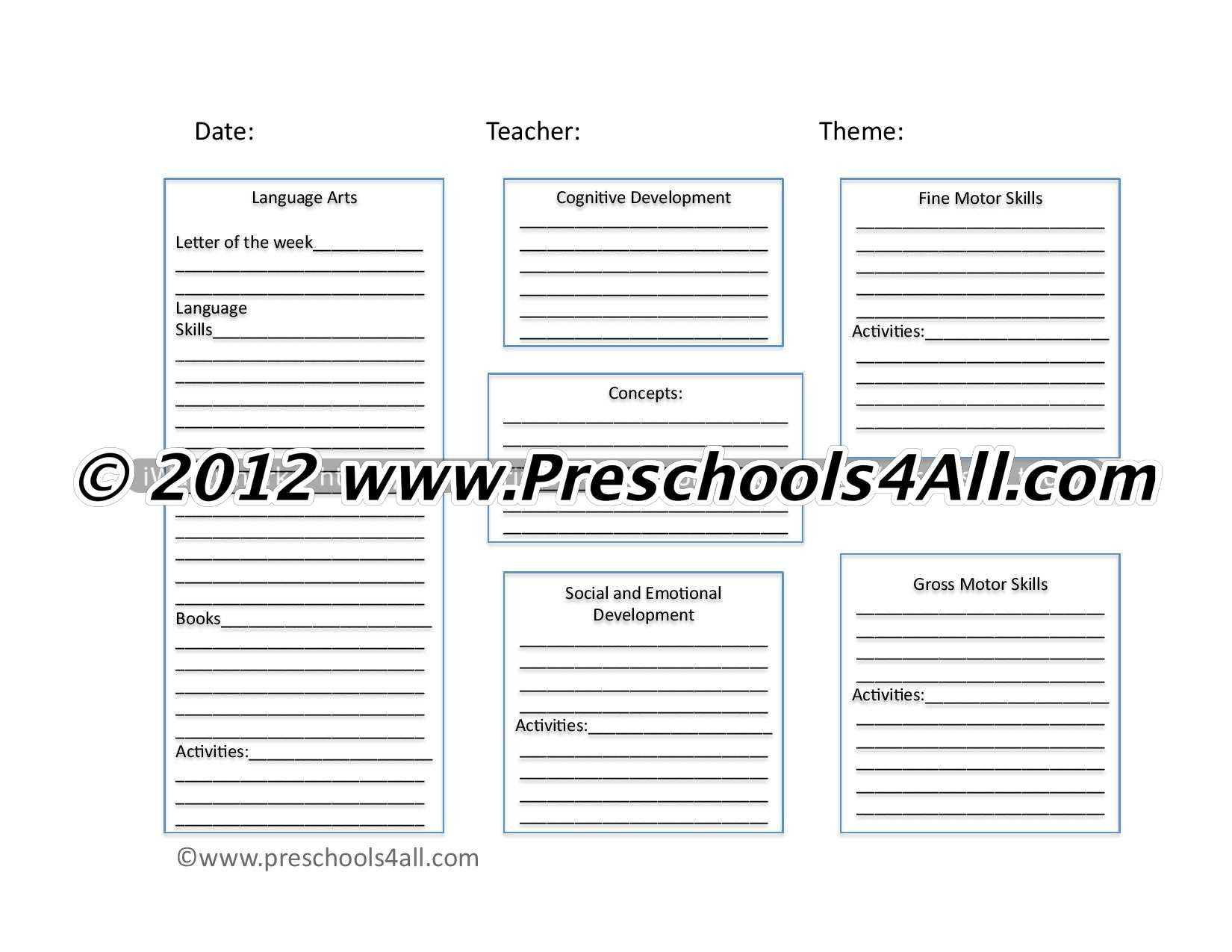 Preschool Lesson Plan Template – Lesson Plan Book Template Throughout Teacher Plan Book Template Word