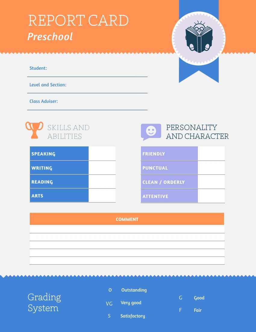 Preschool Report Card Template – Visme Intended For Report Card Format Template