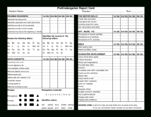 Preschool Report Card | Templates At Allbusinesstemplates within Character Report Card Template