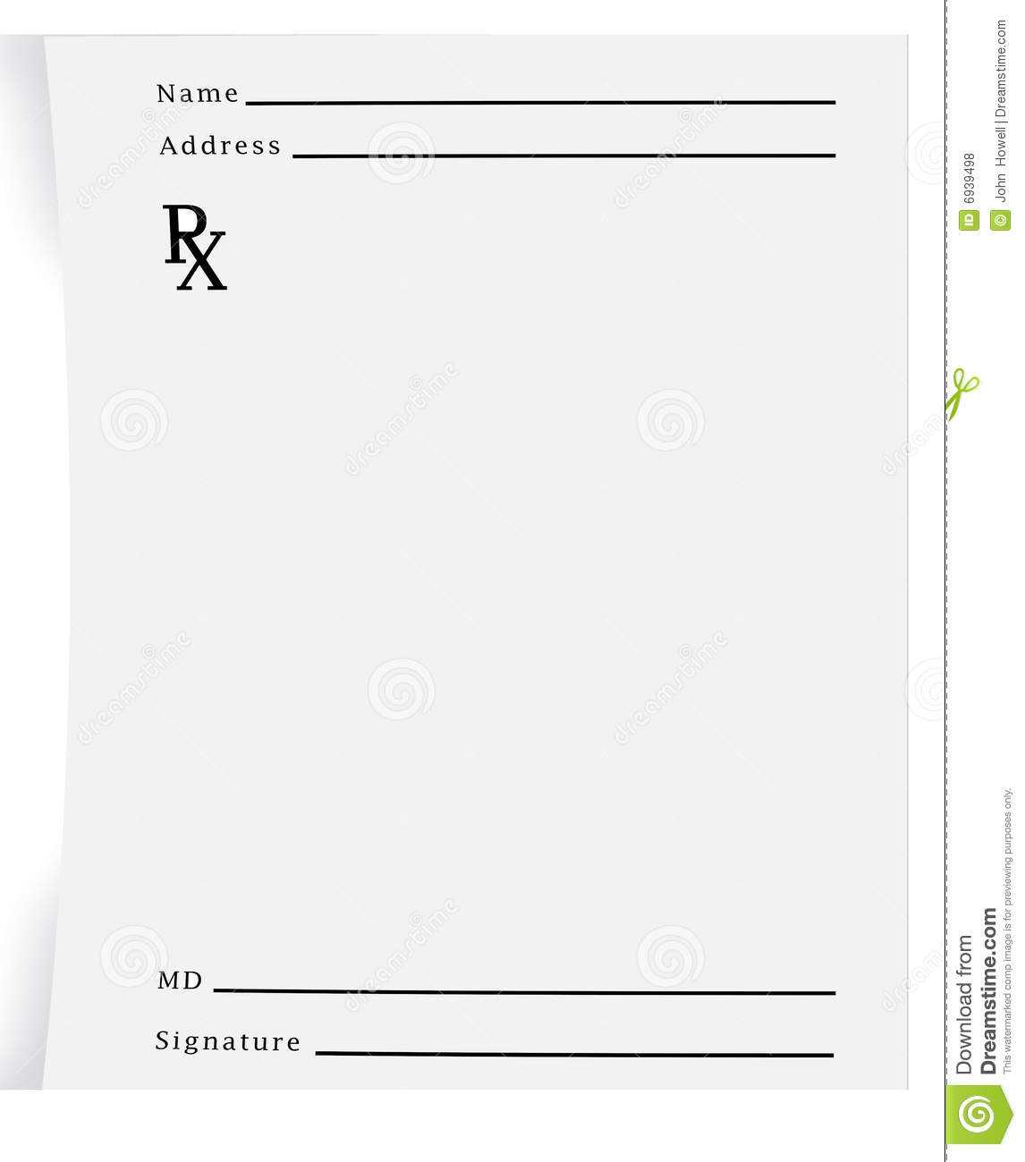 Prescription Pad Blank Stock Illustration. Illustration Of With Regard To Blank Prescription Form Template