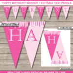 Princess Party Banner Template – Pink Throughout Diy Party Banner Template