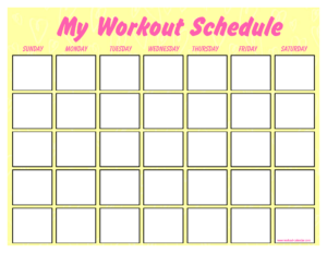Printable Blank Workout Schedule | Templates At pertaining to Blank Workout Schedule Template