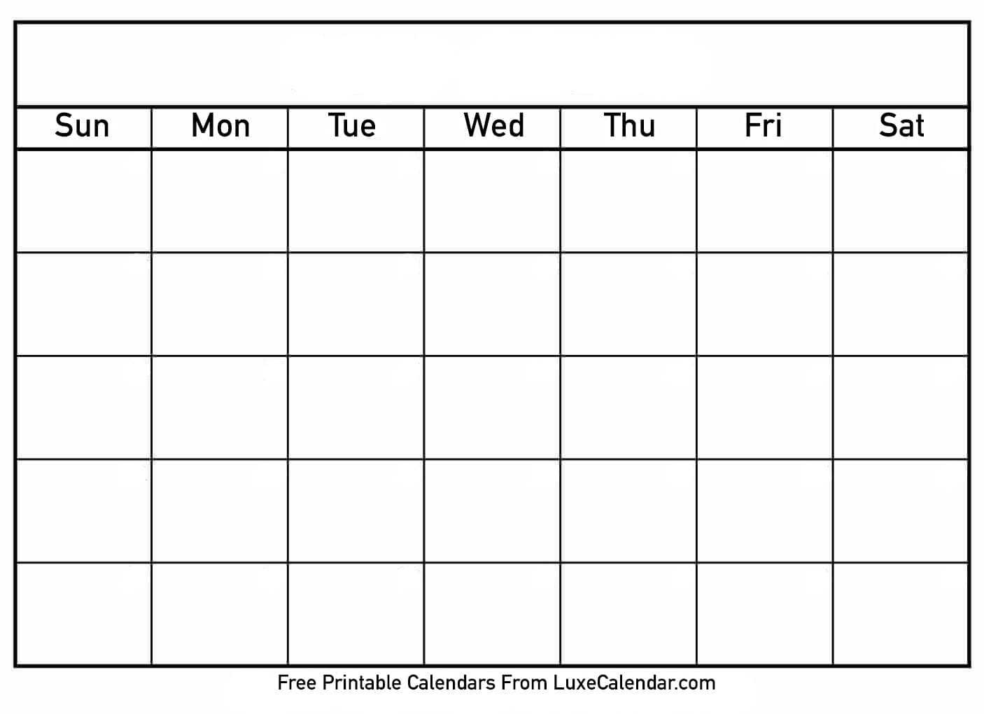 Printable Calendar Templates Full Page – Calendar Throughout Blank Calander Template
