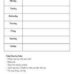 Printable Cleaning Schedule Form For Daily & Weekly Cleaning Inside Blank Cleaning Schedule Template
