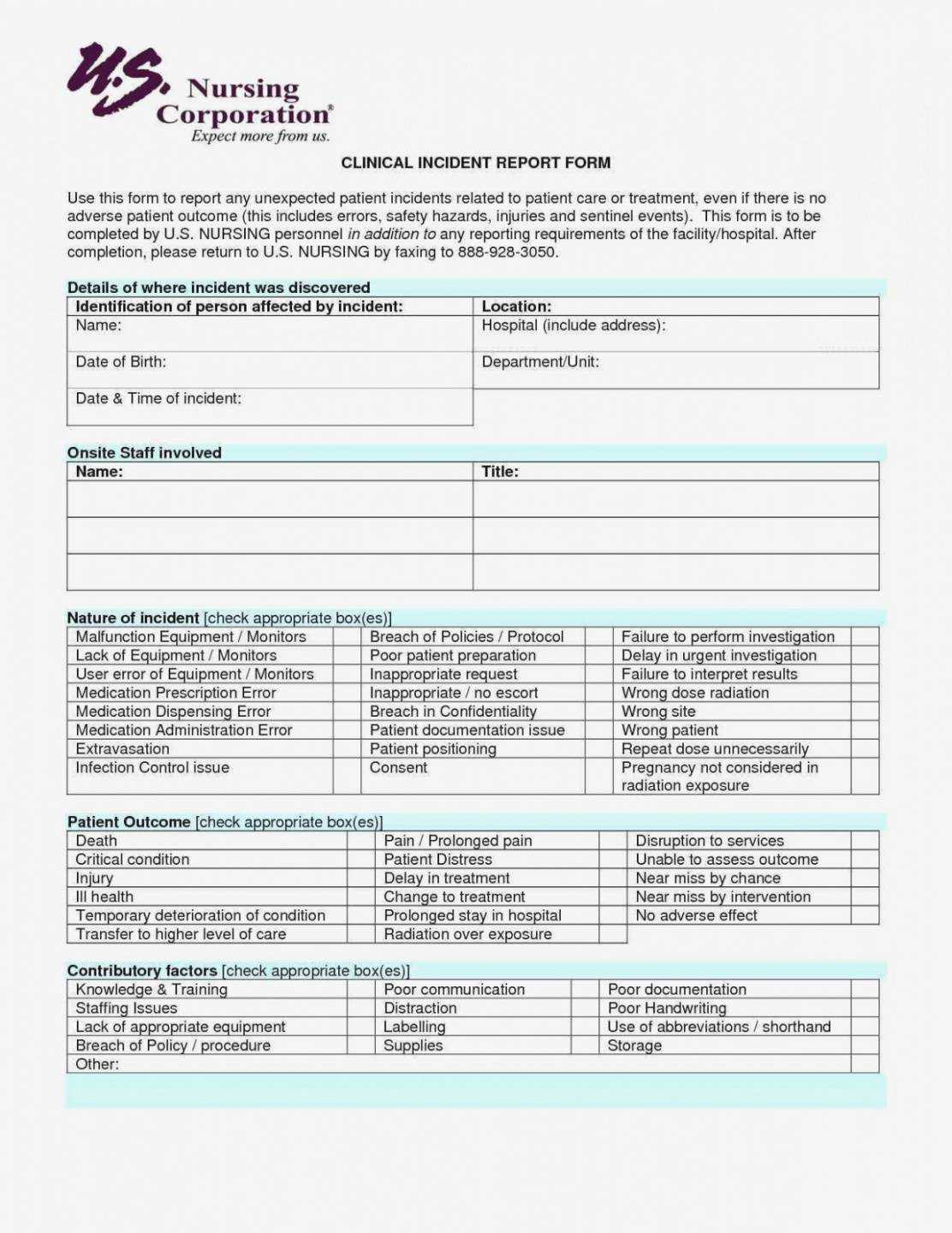 Printable Gallery Price List Template Near Miss Report For Medication Incident Report Form Template