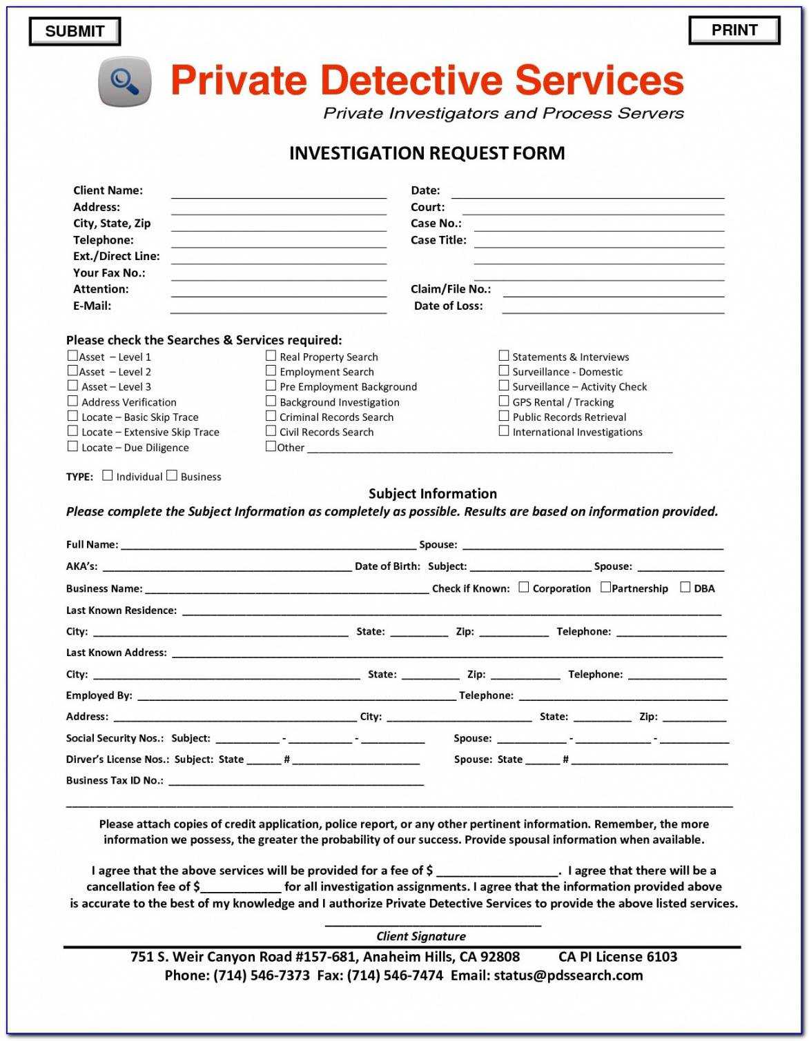 Printable Investigation Report Template Doc Cool Private In State Report Template