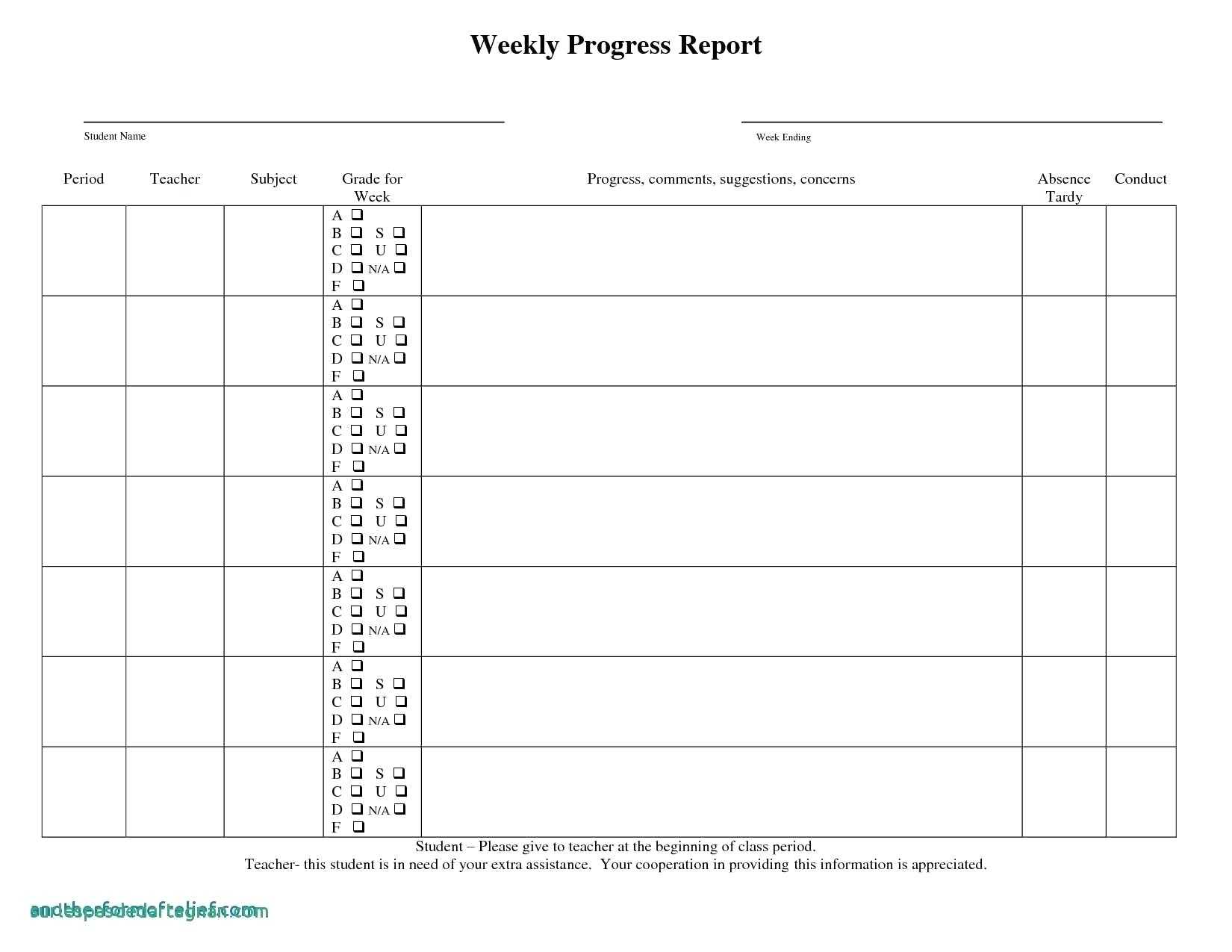 Progress Report For Students Elementary Template Teacher Inside Progress Report Template Doc