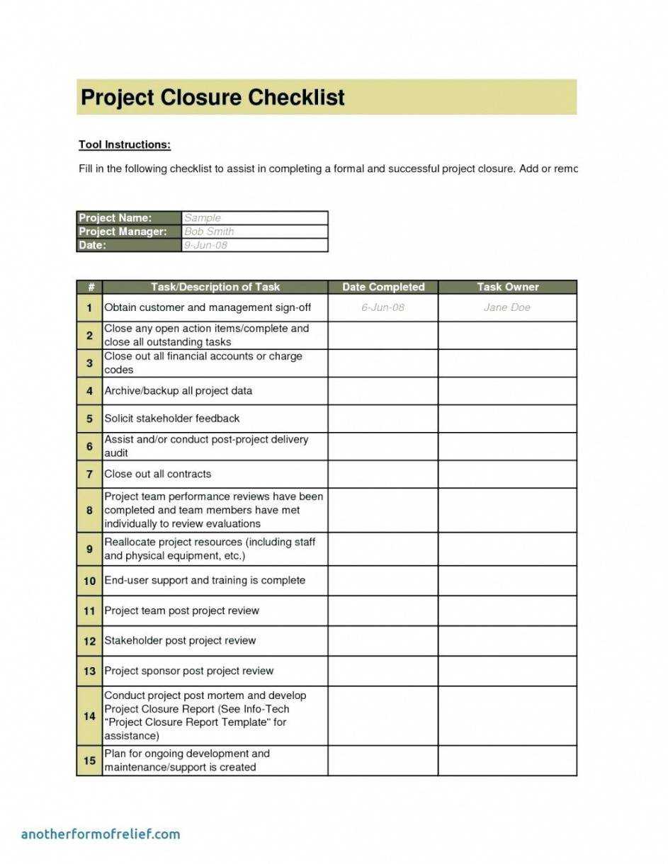 Project Closure Report Template Regarding Closure Report Template