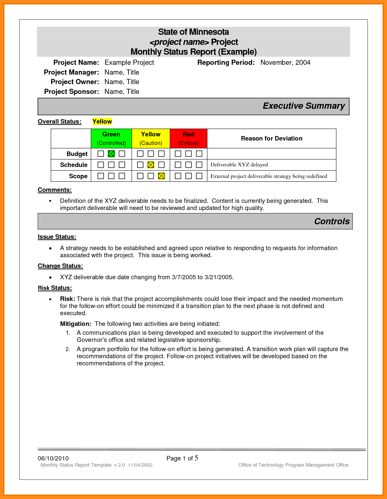 Project Daily Status Report Template Excel And 7 Monthly Intended For Project Daily Status Report Template