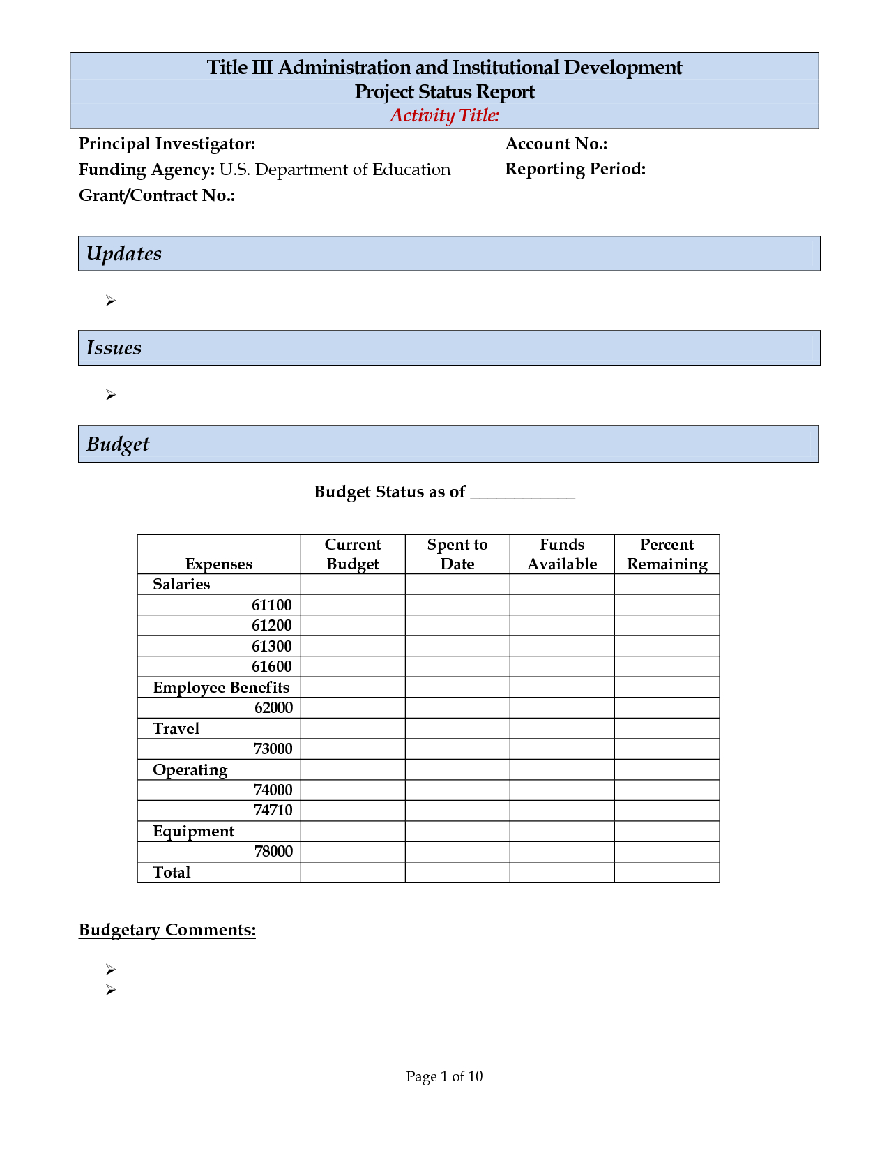 Project Daily Status Report Template Excel And Monthly In Project Monthly Status Report Template