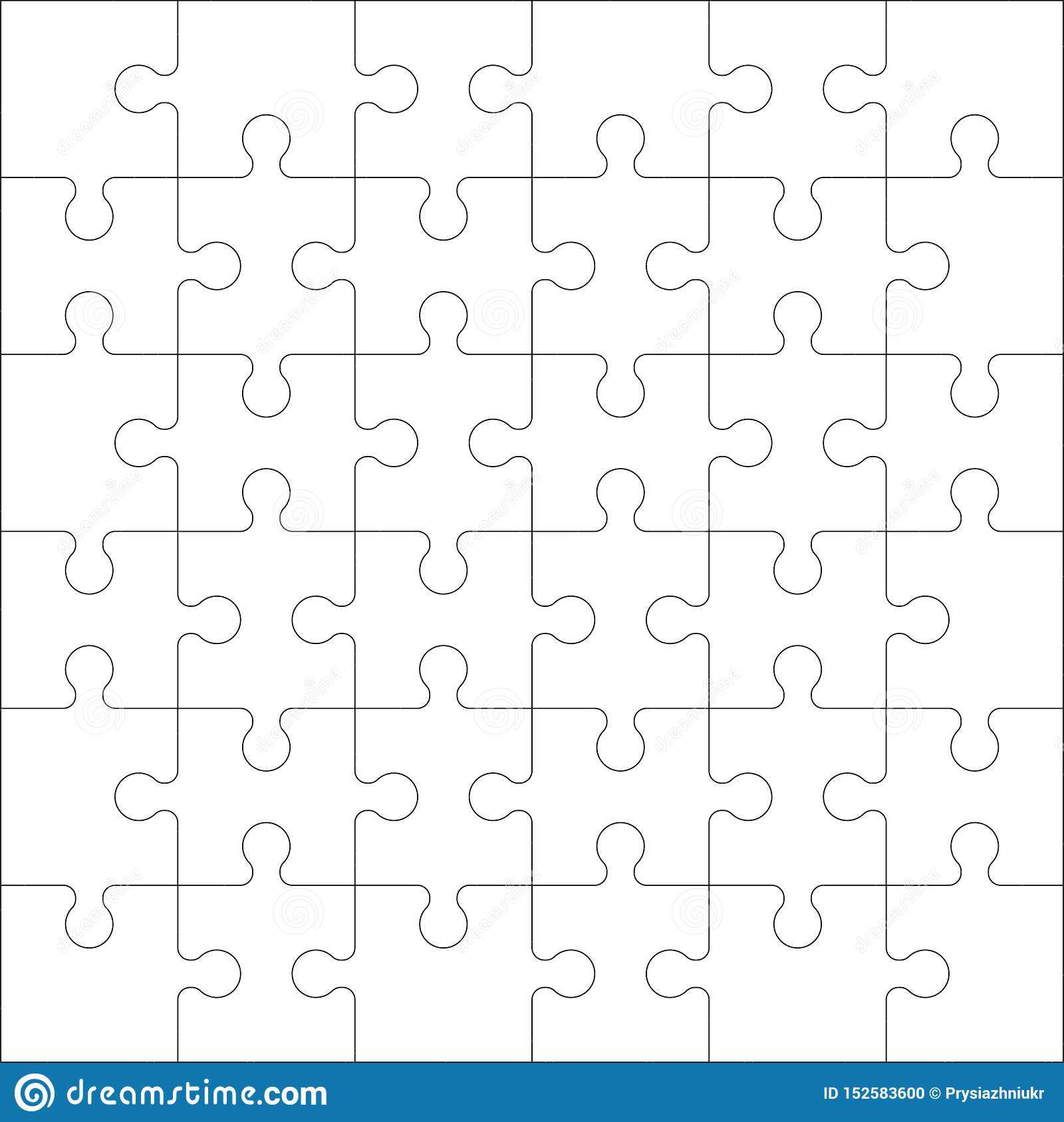 Puzzles Blank Template With Square Grid. Jigsaw Puzzle 6X6 Throughout Blank Jigsaw Piece Template