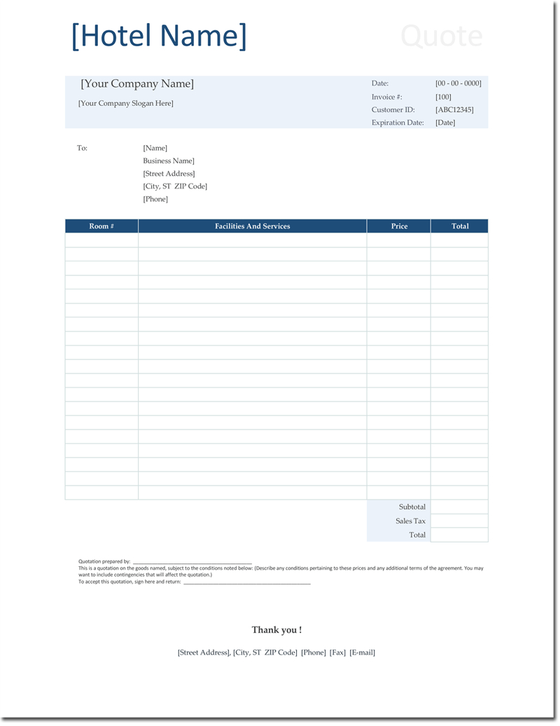 Quotation Form Download – Tomope.zaribanks.co With Regard To Work Estimate Template Word