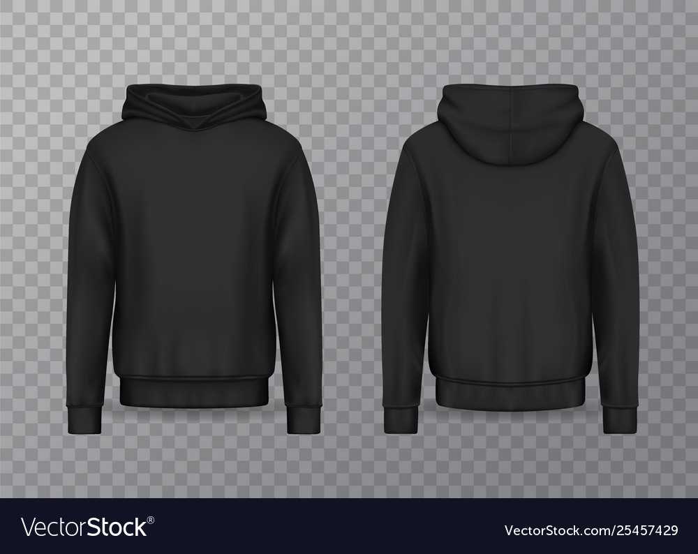 Realistic Men Hoodie Or Black 3D Hoody Sweatshirt Pertaining To Blank Black Hoodie Template