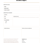 Red Incident Report Template within Employee Incident Report Templates