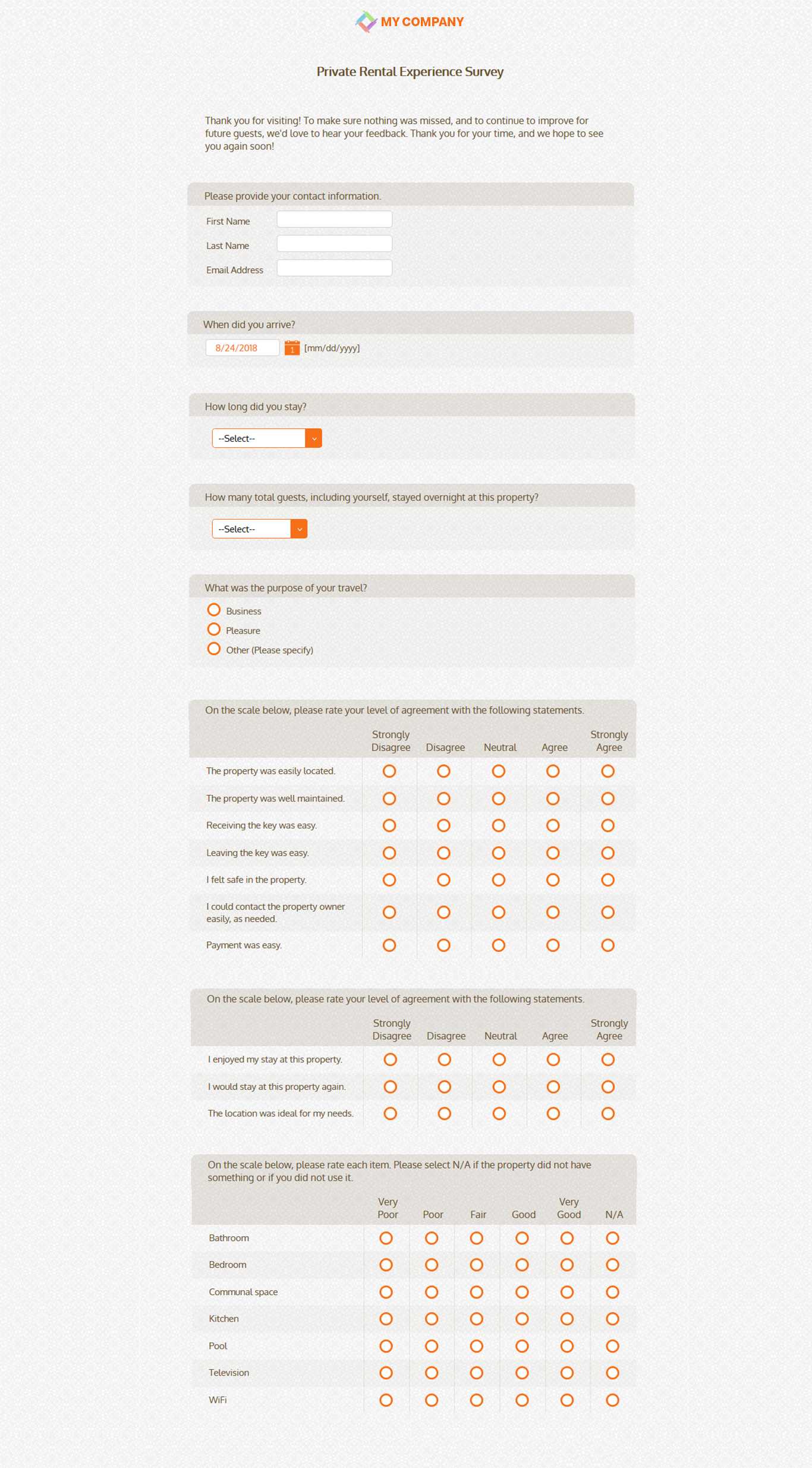 Rental Experience Survey Template [12 Questions] | Sogosurvey Within Poll Template For Word