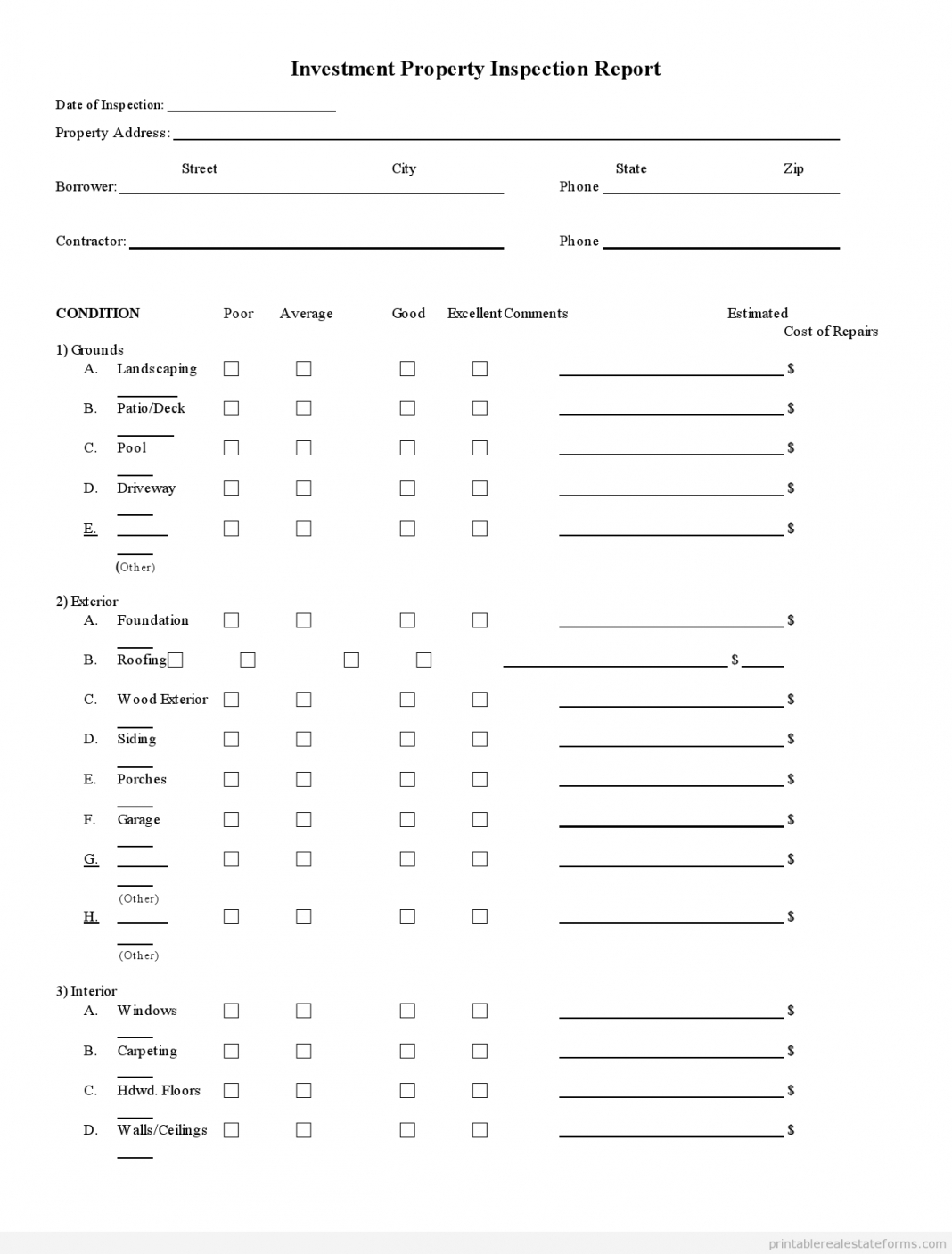 Rental House Inspection Checklist Template Property South In Home Inspection Report Template Free