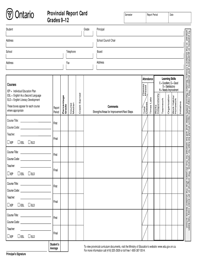 Report Card Form – Fill Out And Sign Printable Pdf Template | Signnow Intended For Boyfriend Report Card Template