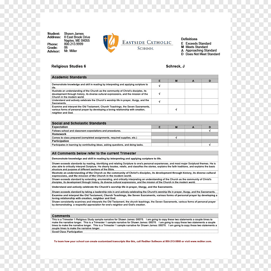 Report Card Middle School Template National Secondary School For Report Card Template Middle School