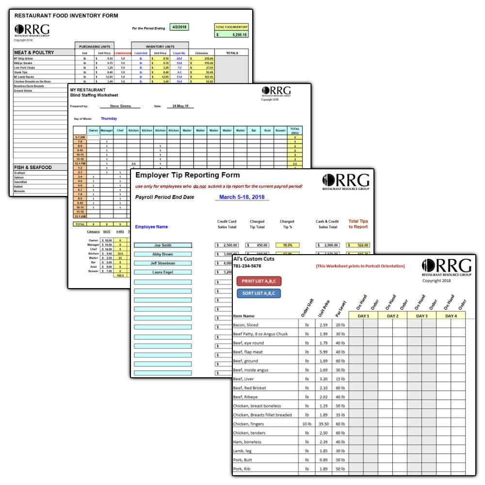 Restaurant Operations & Management Spreadsheet Library (20) Inside End Of Day Cash Register Report Template