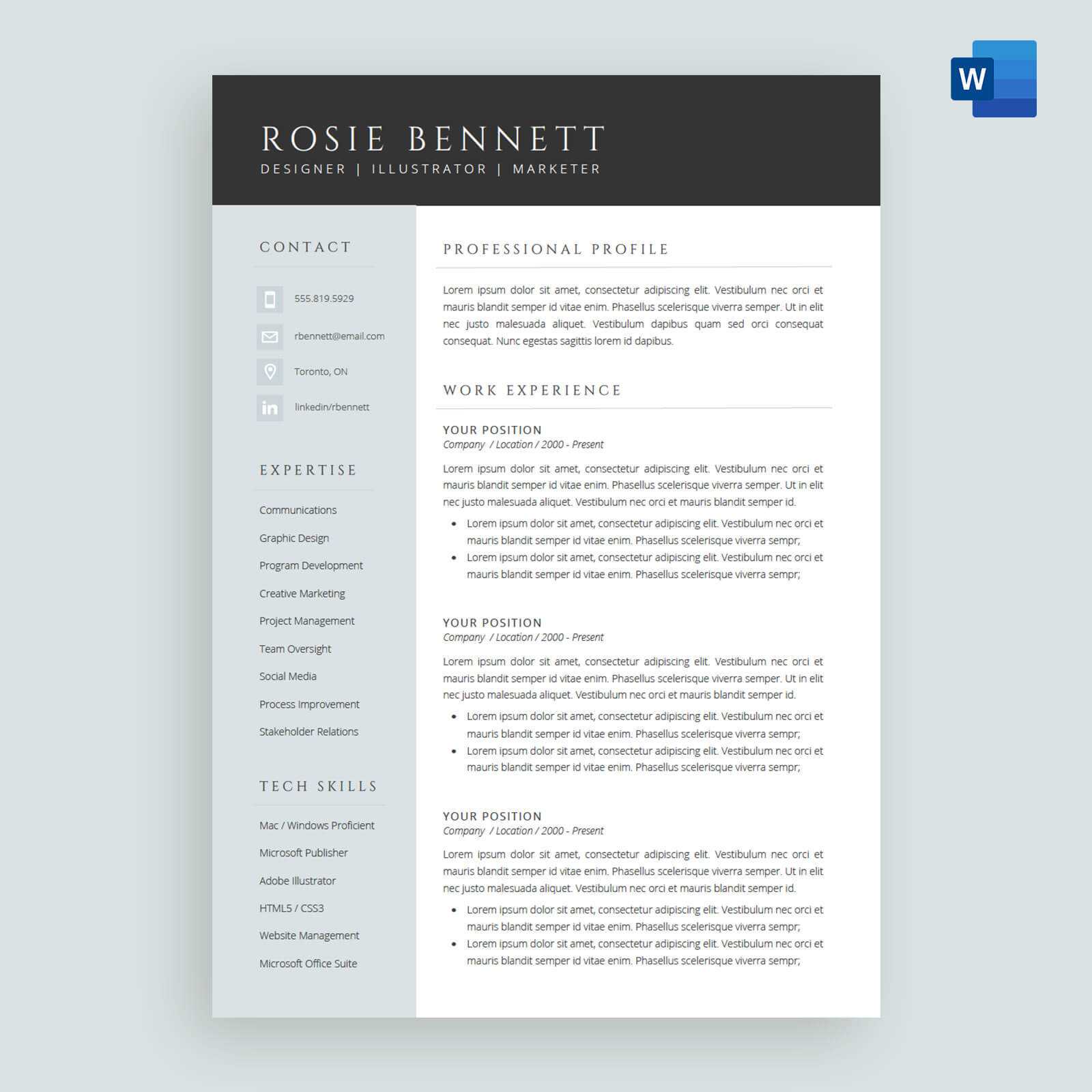 Resume Templates For Microsoft™ Word And Google™ Docs – How Inside Google Word Document Templates