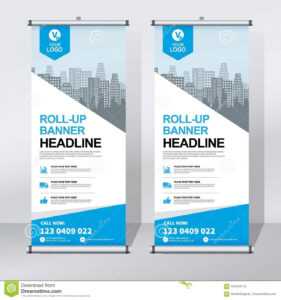 Roll Up Banner Design Template, Vertical, Abstract inside Retractable Banner Design Templates