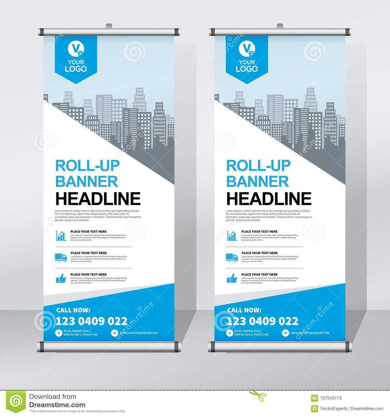 Roll Up Banner Design Template, Vertical, Abstract Inside Retractable Banner Design Templates