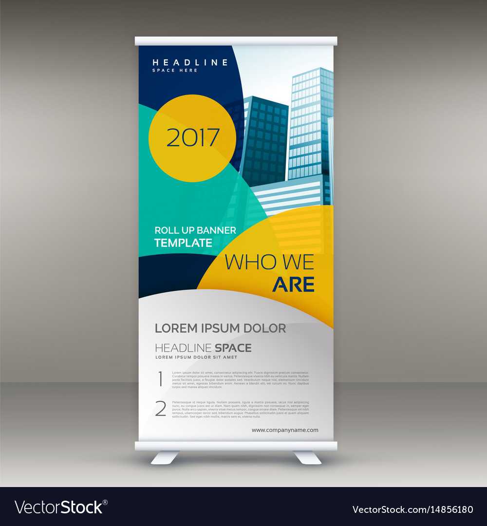 Roll Up Banner Design Template With Modern Shapes With Pop Up Banner Design Template
