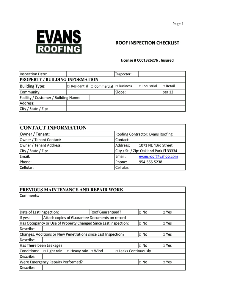 Roof Inspection Kit – Fill Online, Printable, Fillable In Roof Inspection Report Template