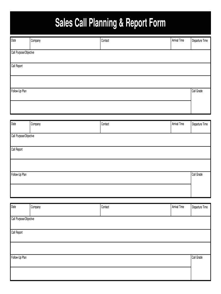 Sales Call Log Excel – Fill Online, Printable, Fillable Throughout Sales Call Report Template