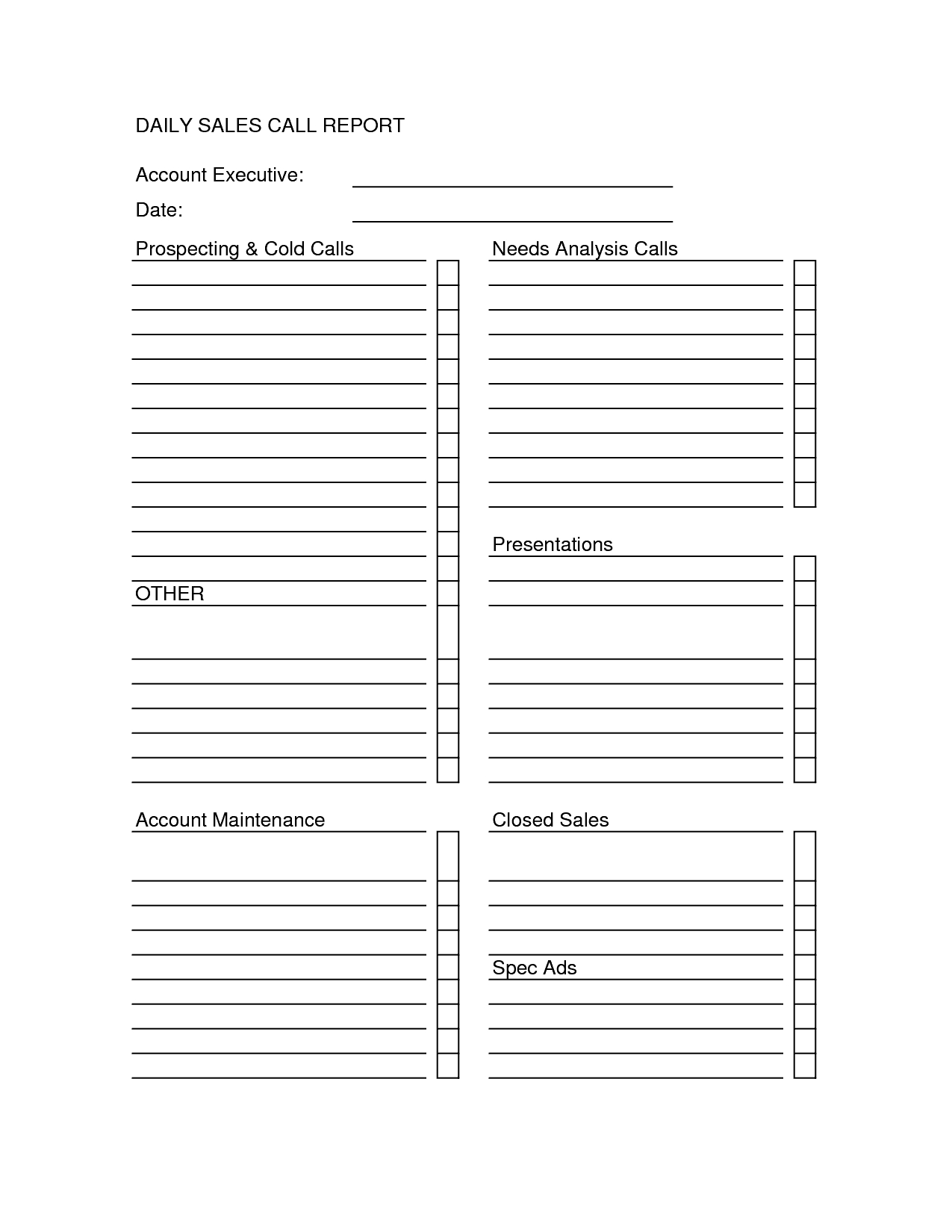 Sales Call Report Templates - Word Excel Fomats Intended For Daily Sales Call Report Template Free Download