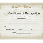 Sample Certificate Of Recognition – Free Download Template In Certificate Templates For Word Free Downloads