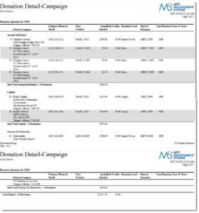 Sample Donation Report in Donation Report Template