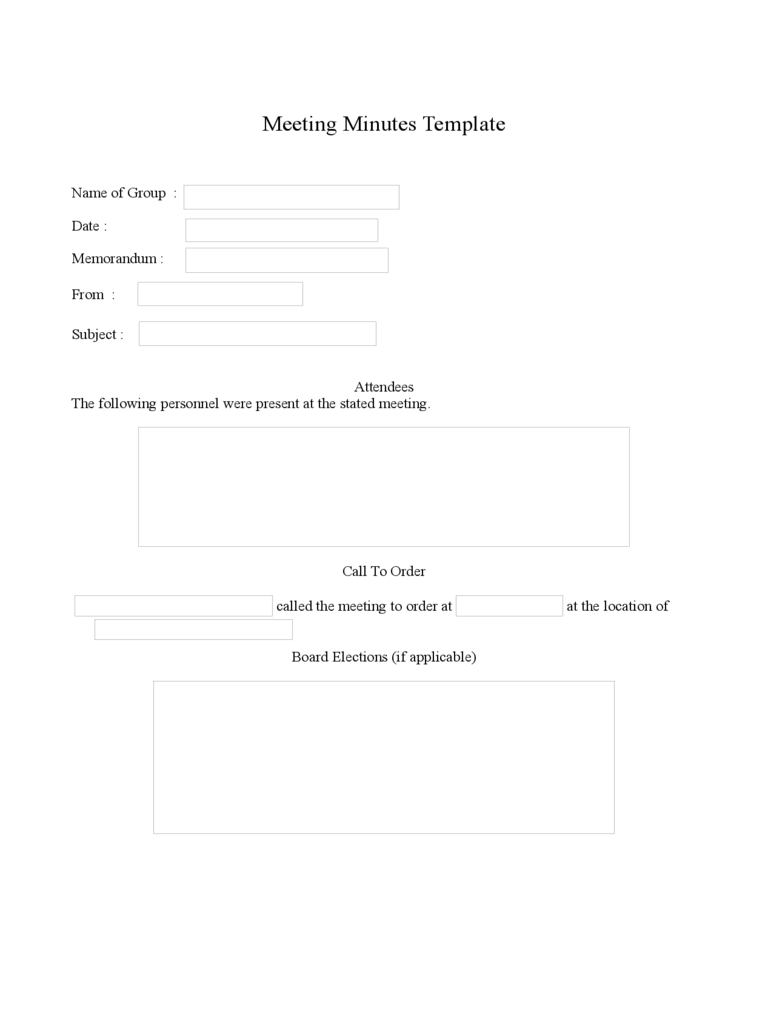 Sample Meeting Minutes Template – 6 Free Templates In Pdf In Corporate Minutes Template Word