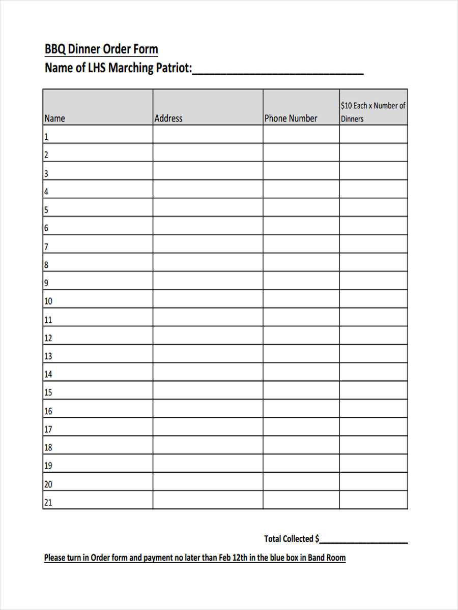 Sample Order Form – Tomope.zaribanks.co With Regard To Blank Fundraiser Order Form Template